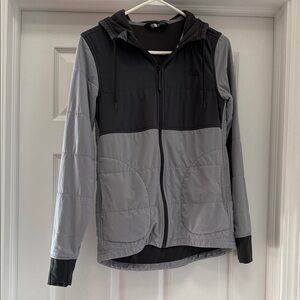 North Face Gray and Black Hooded Jacket
